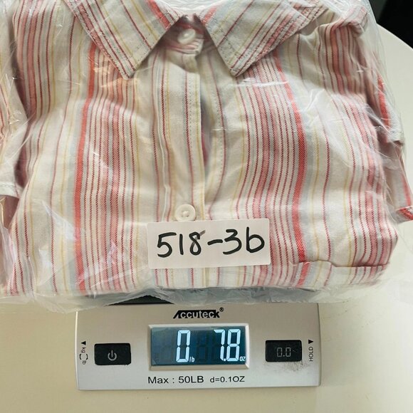 Beach Launch Lounge Womens Pink & White Striped Button Up Shirt Size X-Large - Picture 8 of 8